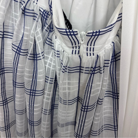 Gianni Bini x Venita Aspen Tinsley Plaid Maxi Dress Halter‎ Ivory/Navy Sz 4 NWT - Picture 12 of 13